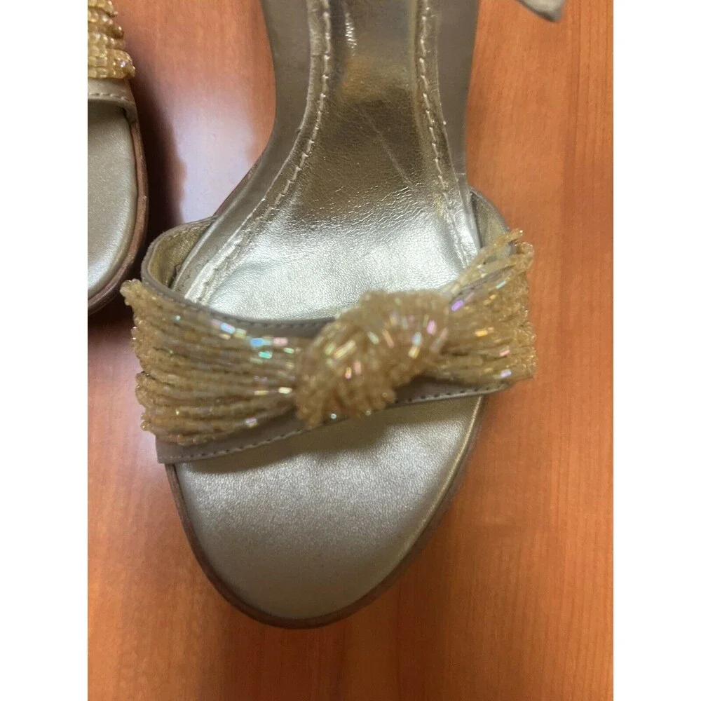 Women's Guess By Marciano Queen Platform Sandals Size 6.5‎ Beaded Gold